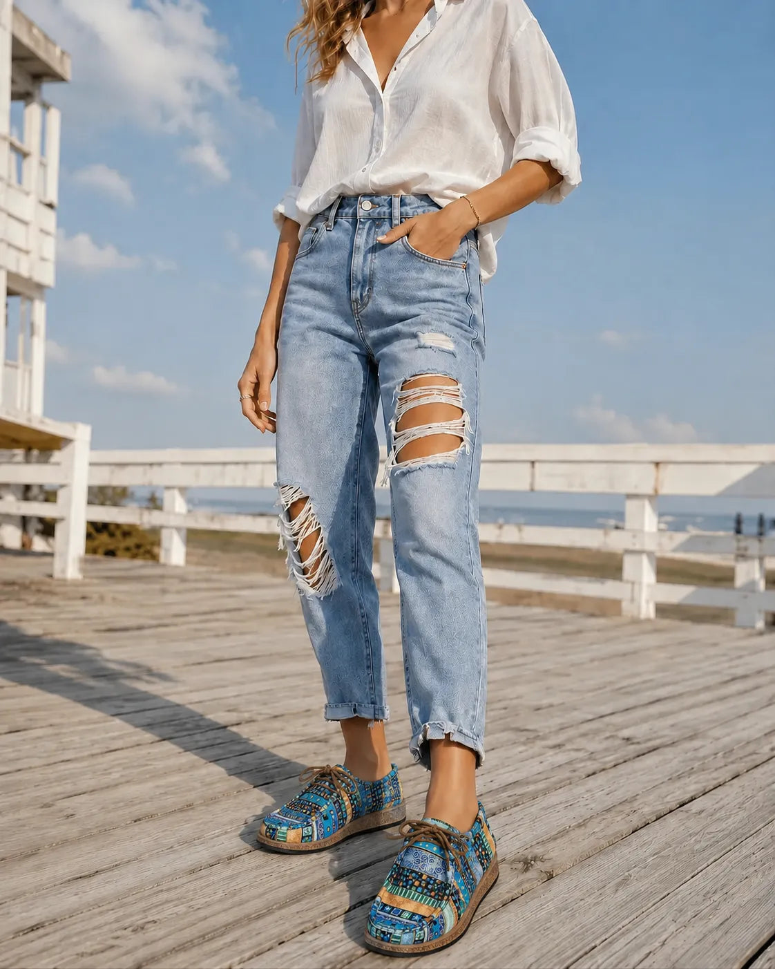 DELACROIX | Mocassins Toile Imprimée Camille