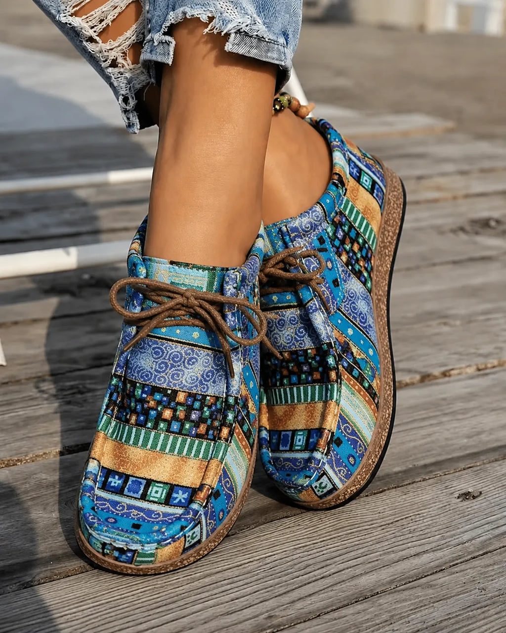 DELACROIX | Mocassins Toile Imprimée Camille
