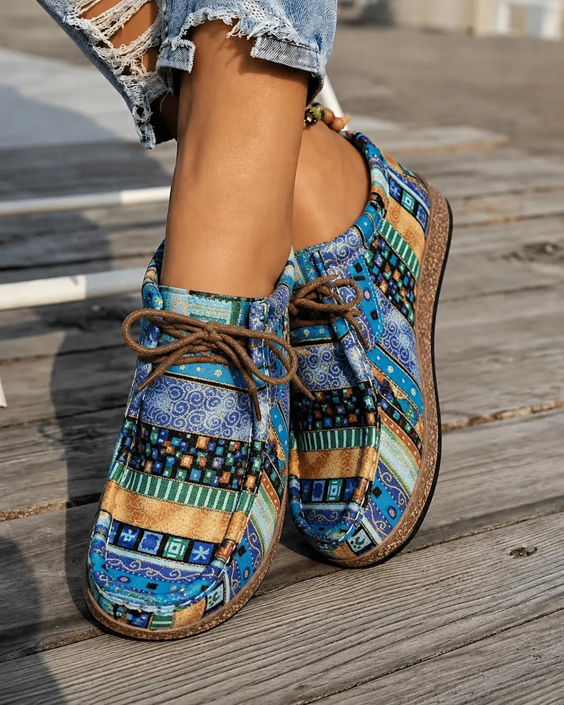 DELACROIX | Mocassins Toile Imprimée Camille